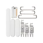 For iPhone 14 Pro - 14 Pro Max - Hard Power Volume and Mute Switch Button Set - Silver