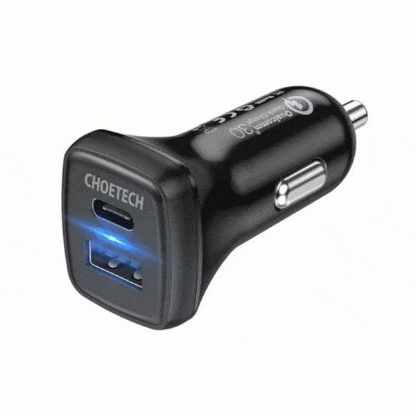 Choetech USB C Car Charger 36W 2-Port Fast USB Car Charger 18W PD & Quick Charge 3.0