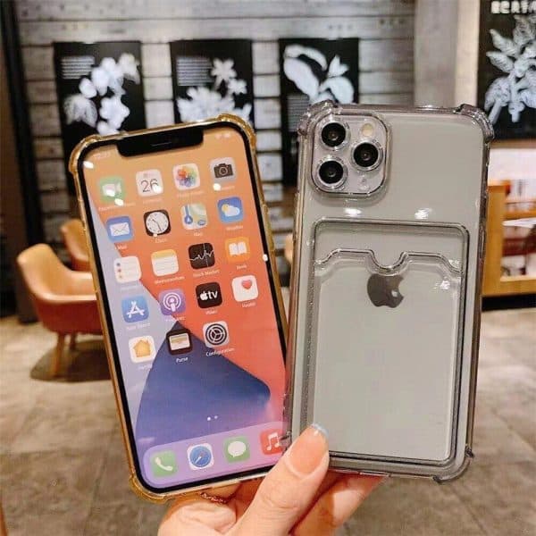 Transparent Shockproof Phone Cases For iPhone 11 12 13 14 Pro Max iPhone 12 13 X XS XR SE 2020 7 8 14 Plus Case Fashion Card Slot Soft TPU Back Cover - Image 3