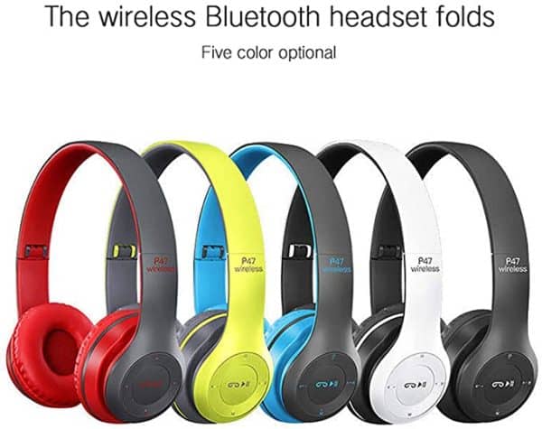 P47 Wireless headphones with Microphone Bluetooth Foldable Headset Support FM Radio TF for PC ,TV Smart Phones & Tablets etc