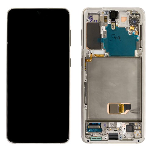 Genuine Samsung Galaxy S21 5G - SM-G991 - Screen Assembly - Samsung Service Pack - Phantom White - GH82-24544C