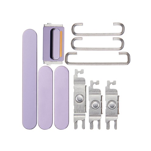 For iPhone 14 Pro - 14 Pro Max - Hard Power Volume and Mute Switch Button Set - Deep Purple