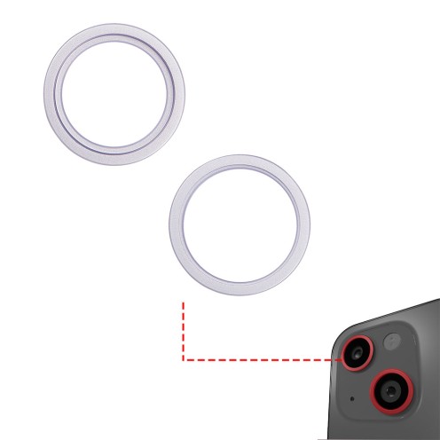 For iPhone 14 - iPhone 14 Plus - Rear Camera Lens Bezel Only - Purple - 2 Piece Set