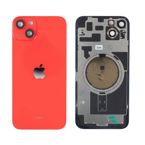 Genuine iPhone 14 Plus - Back Glass With Steel Plate & Magsafe Magnet - Red - Original Pulled