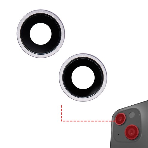 For iPhone 14 - iPhone 14 Plus - Rear Camera Lens With Bracket & Bezel - Purple - 2 Piece Set