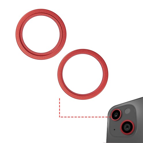 For iPhone 14 - iPhone 14 Plus - Rear Camera Lens Bezel Only - Red - 2 Piece Set