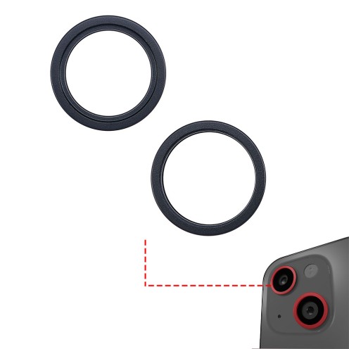 For iPhone 14 - iPhone 14 Plus - Rear Camera Lens Bezel Only - Midnight - 2 Piece Set