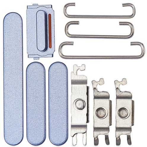 For iPhone 14 - iPhone 14 Plus - Hard Power Volume and Mute Switch Button Set - Blue