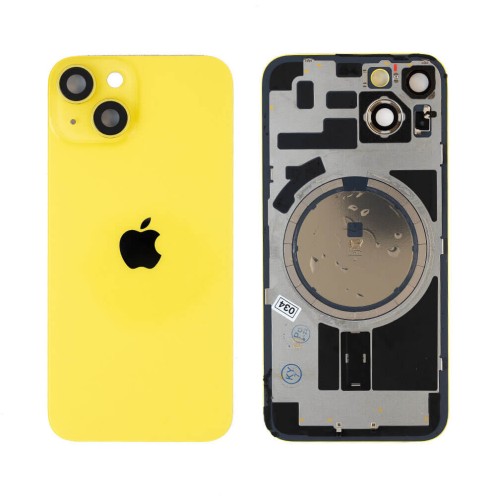 Genuine iPhone 14 - Back Glass With Steel Plate & Magsafe Magnet - Yellow - Original Pulled
