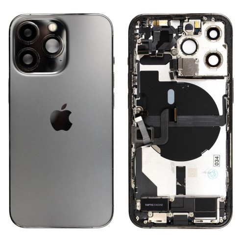 Genuine iPhone 13 Pro - Rear Housing Assembly With Parts - Graphite - Original Pulled - Grade A - CE Mark