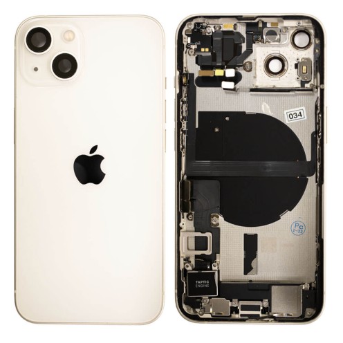 Genuine iPhone 13 - Rear Housing Assembly With Parts - Starlight - Original Pulled - Grade A - CE Mark