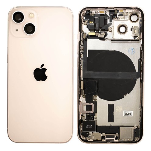 Genuine iPhone 13 - Rear Housing Assembly With Parts - Pink - Original Pulled - Grade A - CE Mark