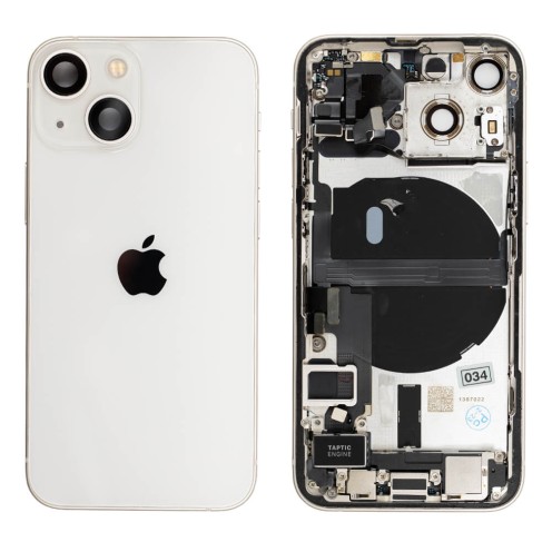 Genuine iPhone 13 Mini - Rear Housing Assembly With Parts - Starlight - Original Pulled - Grade A - CE Mark