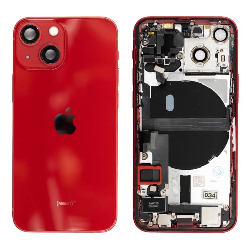 Genuine iPhone 13 Mini - Rear Housing Assembly With Parts - Red - Original Pulled - Grade A - CE Mark