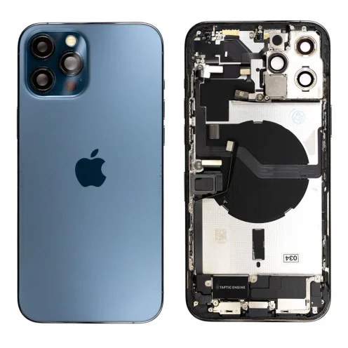 Genuine iPhone 12 Pro Max - Rear Housing Assembly With Parts - Pacific Blue - Original Pulled - Grade A