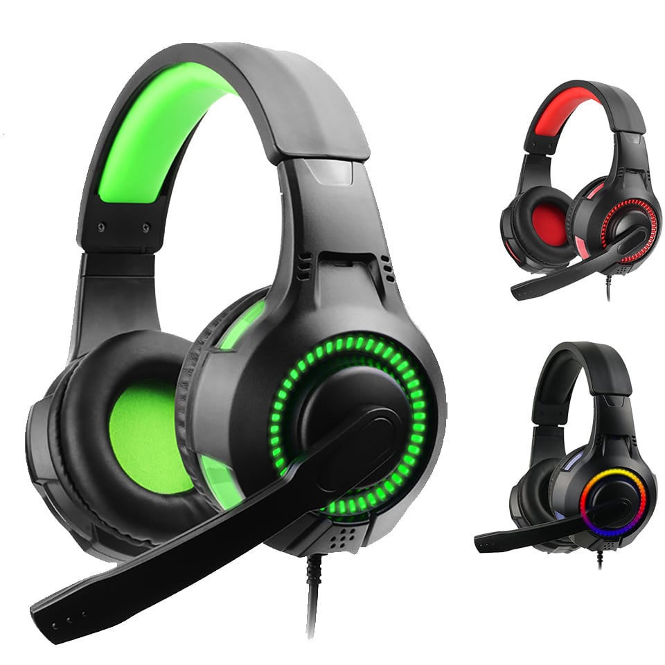 Spot 7245 Gaming headphone computer headset 3.5mm wired headphone on ear headphone with mic LED light for gamer PC laptop PS4 X-box One