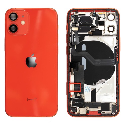 Genuine iPhone 12 Mini - Rear Housing With Parts - Red - Original Pulled - Grade A - CE Mark