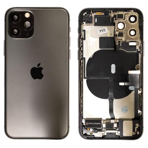 Genuine iPhone 11 Pro - Rear Housing Assembly With Parts - Black - Original Pulled - Grade A - CE Mark