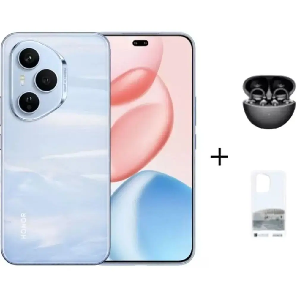 S500949441_1.webp Honor 400 Pro 5G 512GB 12GB RAM Tidal Blue Dual Sim Smartphone + Earbuds CLIP + Art Case - Image 1